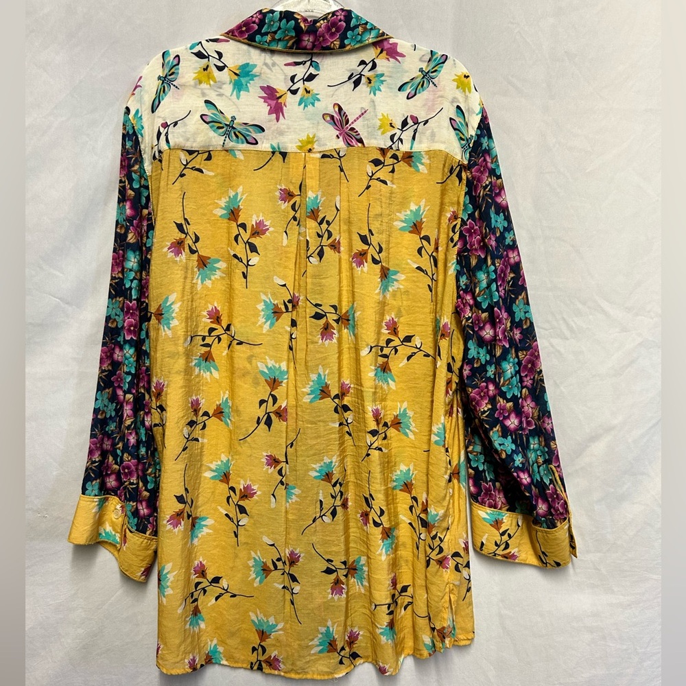 Multiples Women’s 2X Floral Patchwork Button Fron… - image 5
